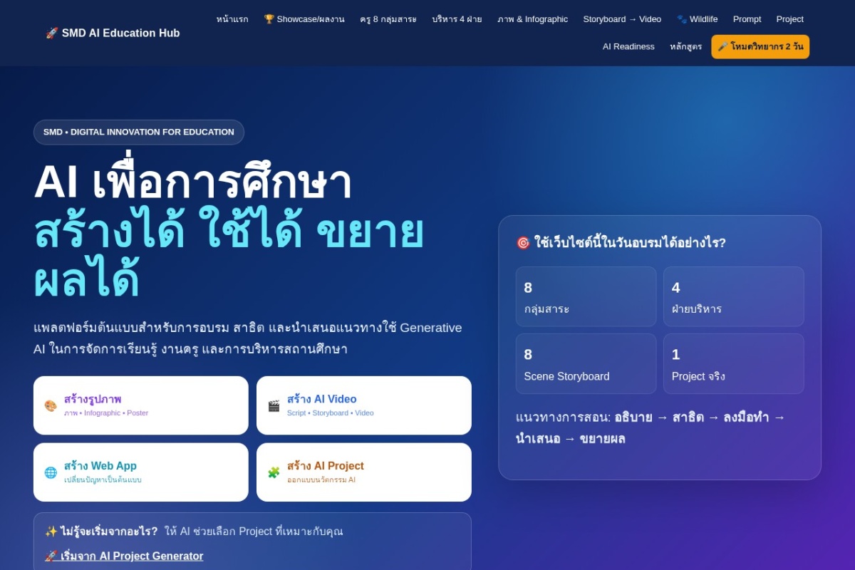 ระบบศูนย์อบรม AI เพื่อการศึกษา